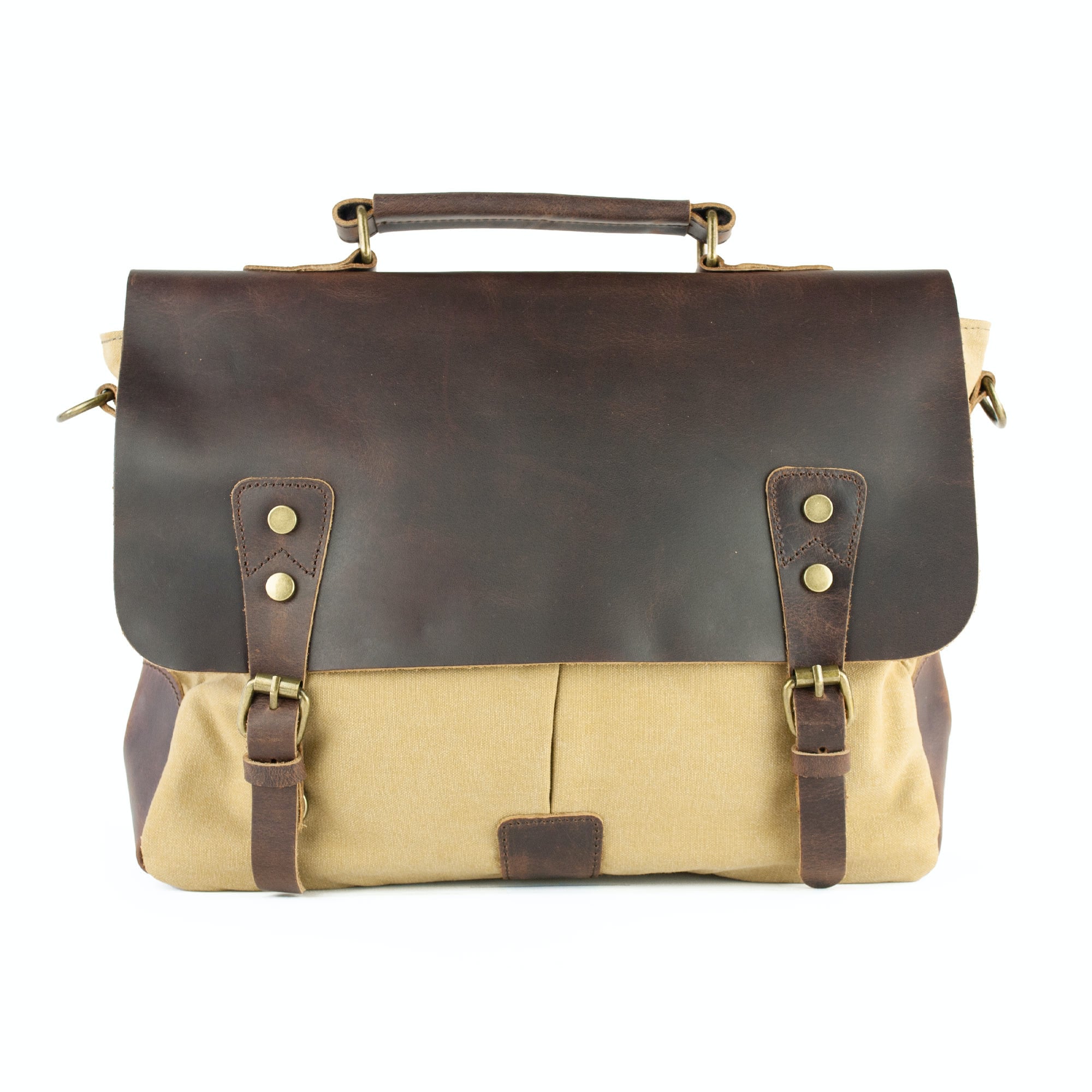 Canvas leather briefcase sale