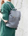 lepelou - leder - AMELIE - Lederrucksack grau - LPRAMEGRAE