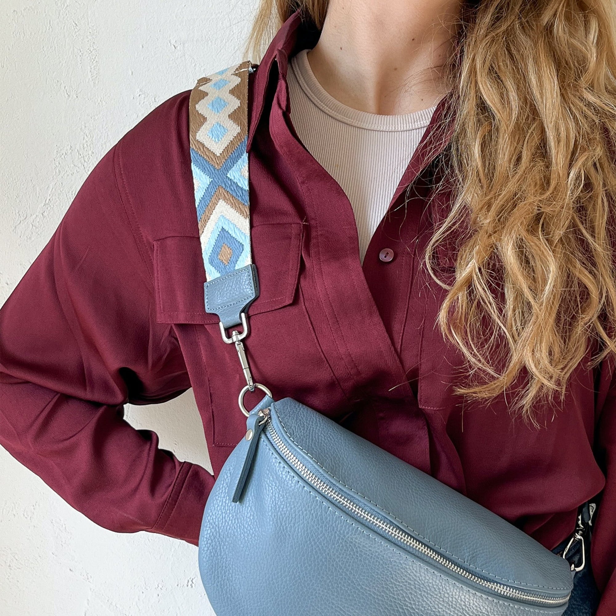 lepelou - leder - Bauchtasche - TONI blau - LPBTONBLAS