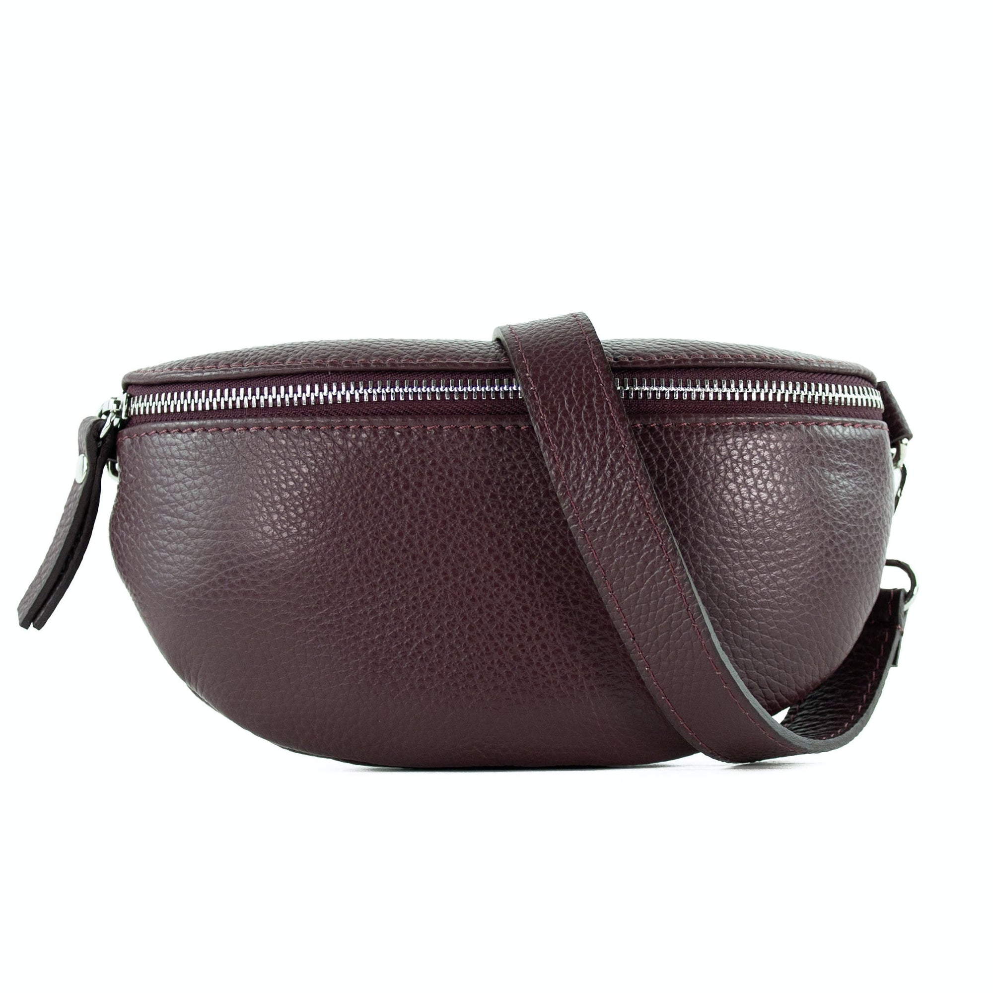 lepelou - leder - Bauchtasche - TONI dunkel bordeaux mit Wechselgurt | S - L - LPBTONDBOM1