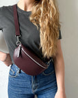 lepelou - leder - Bauchtasche - TONI dunkel bordeaux mit Wechselgurt | S - L - LPBTONDBOS1