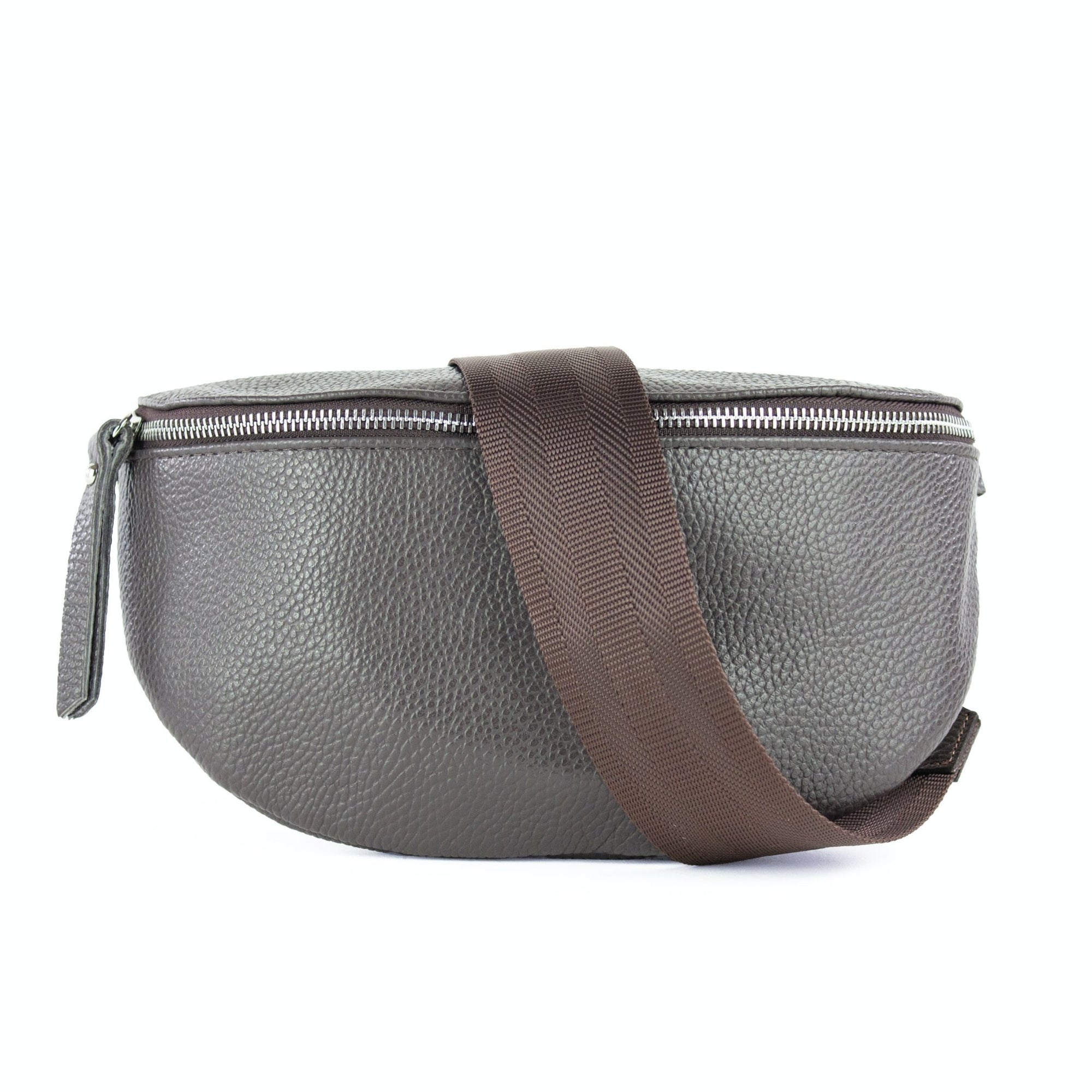 lepelou - leder - Bauchtasche - TONI dunkelbraun mit Wechselgurt | S - L - LPBTONDBRS2