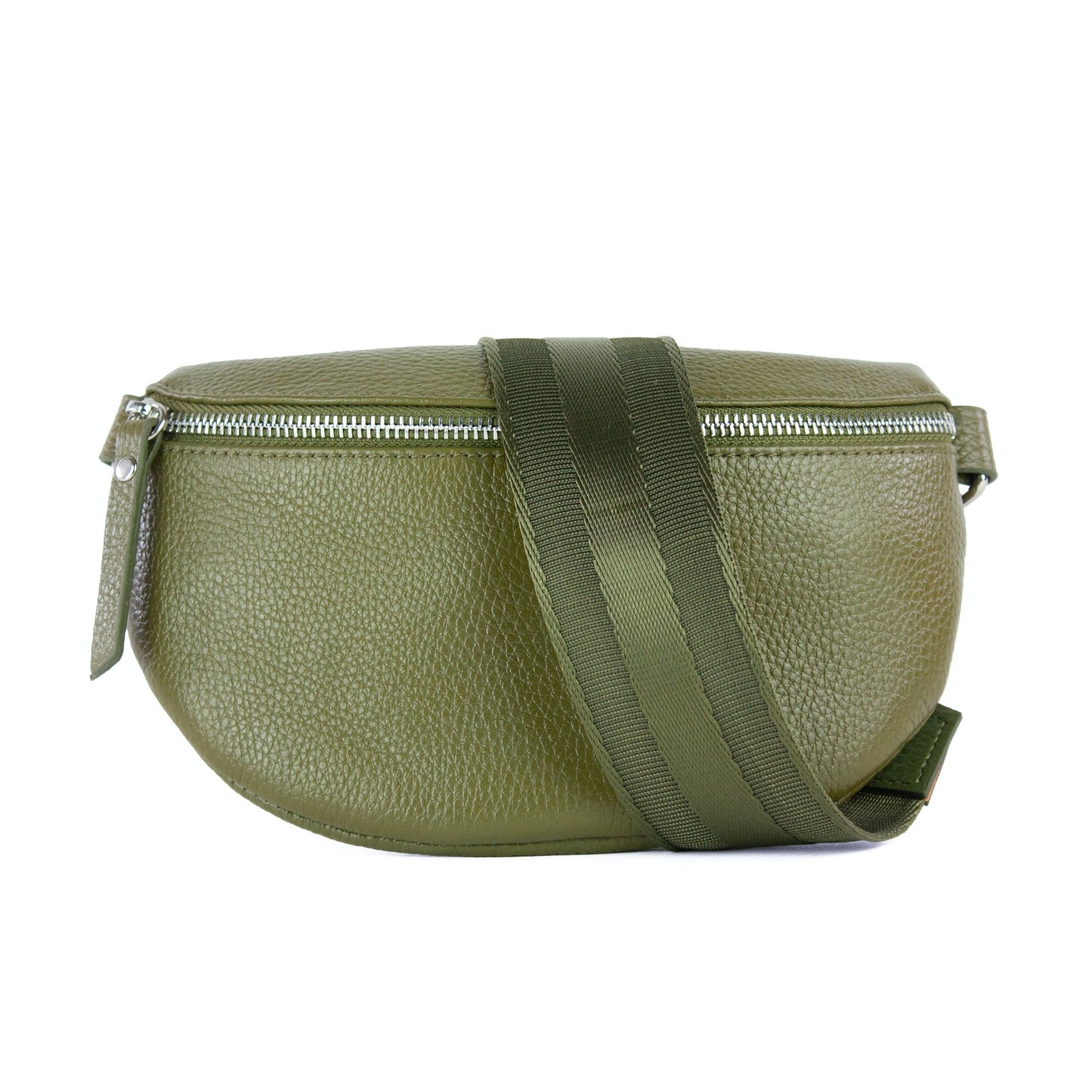 lepelou - leder - Bauchtasche - TONI khaki mit Wechselgurt | S - L - LPBTONKHAS5