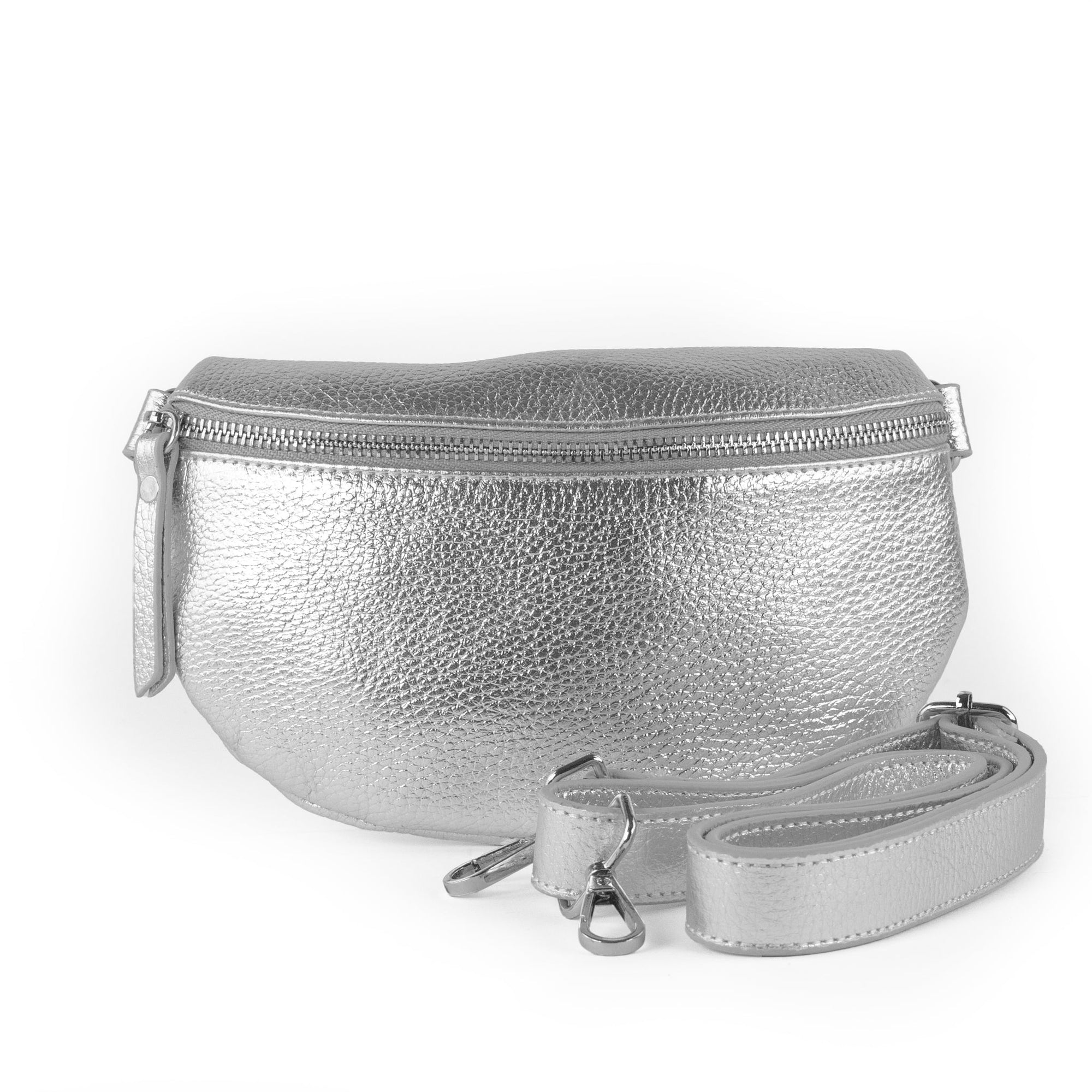 lepelou - leder - Bauchtasche - TONI silber - 