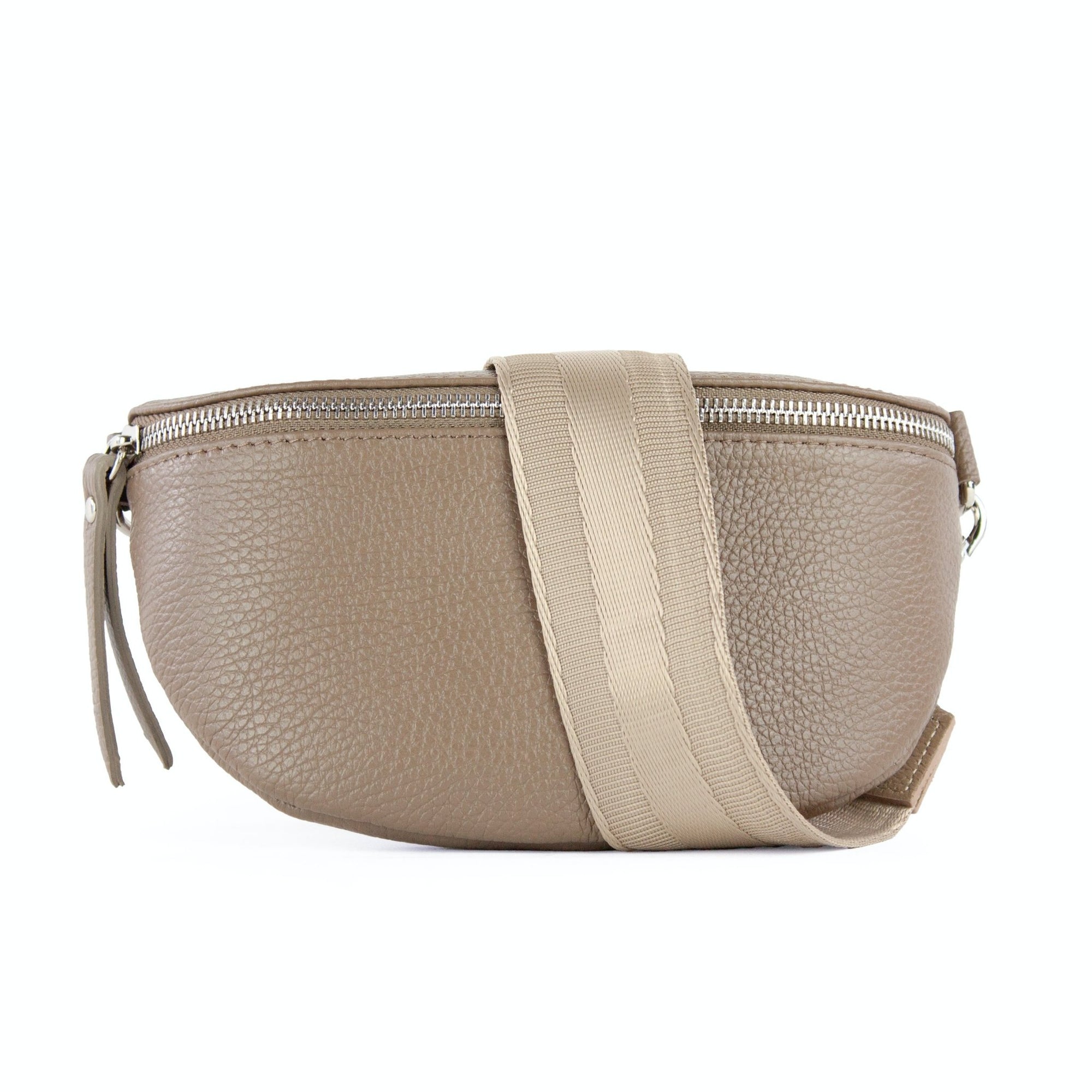 lepelou - leder - Bauchtasche - TONI taupe mit Wechselgurt | S - L - LPBTONTAUS3