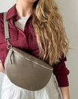 lepelou - leder - Bauchtasche - TONI taupe mit Wechselgurt | S - L - LPBTONTAUS5