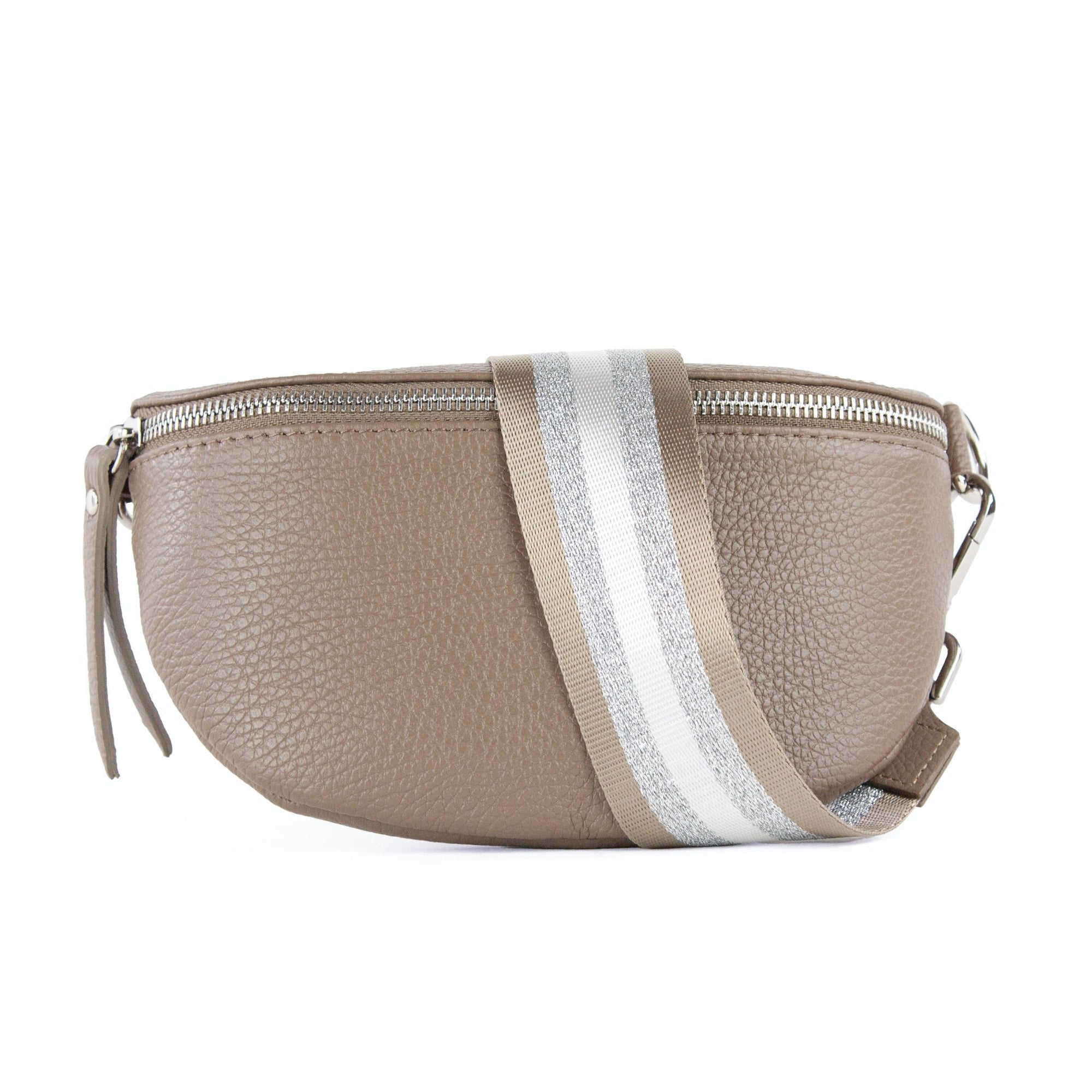 lepelou - leder - Bauchtasche - TONI taupe mit Wechselgurt | S - L - LPBTONTAUS5