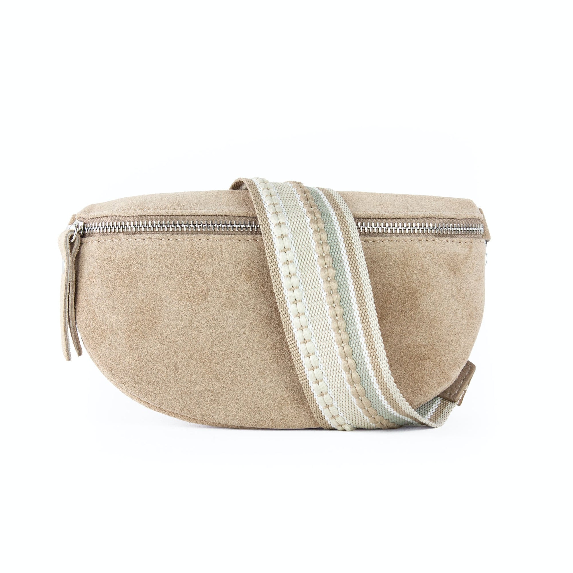 lepelou - leder - Bauchtasche - Wildleder Bauchtasche beige mit Wechselgurt | S - L - LPBVALBEIS4