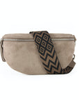 lepelou - leder - Bauchtasche - Wildleder Bauchtasche taupe mit Wechselgurt | S - L - LPBVALTAUS4