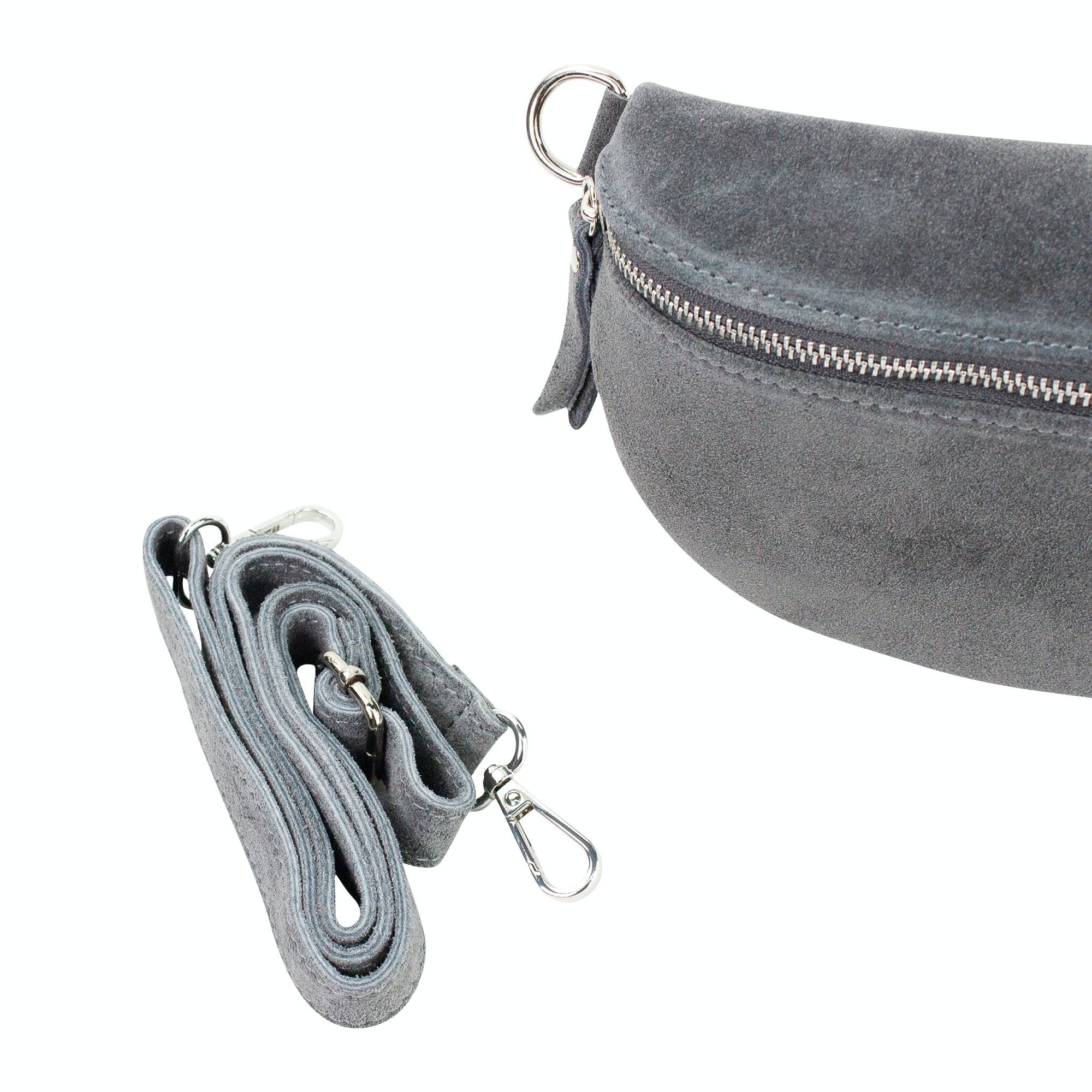 lepelou - leder - Bauchtasche - Wildleder Bauchtasche VALENTINA dunkelgrau - LPBVALDGRS6