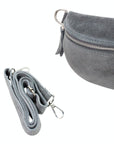 lepelou - leder - Bauchtasche - Wildleder Bauchtasche VALENTINA dunkelgrau - LPBVALDGRS6