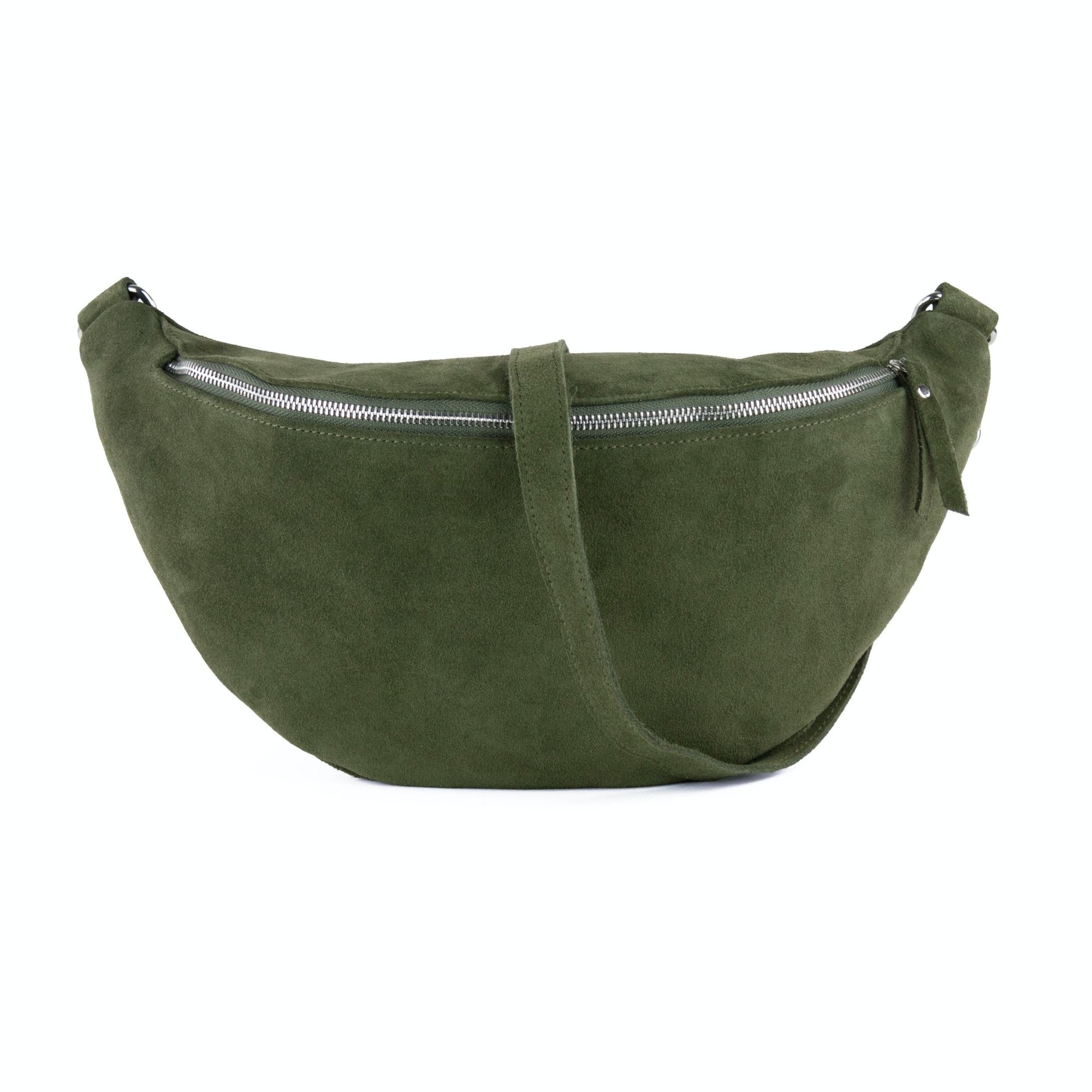 lepelou - leder - Bauchtasche - Wildleder Bauchtasche VALENTINA XL khaki - LPBVALKHAXL