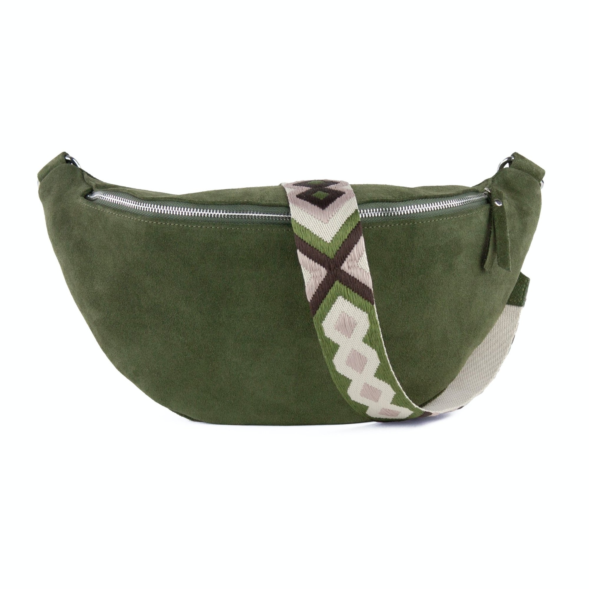 lepelou - leder - Bauchtasche - Wildleder Bauchtasche VALENTINA XL khaki - LPBVALKHAXL1