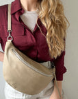 lepelou - leder - Bauchtasche - XL Bauchtasche LARA beige - LPBLARBEIE