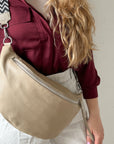 lepelou - leder - Bauchtasche - XL Bauchtasche LARA beige - LPBLARBEIE