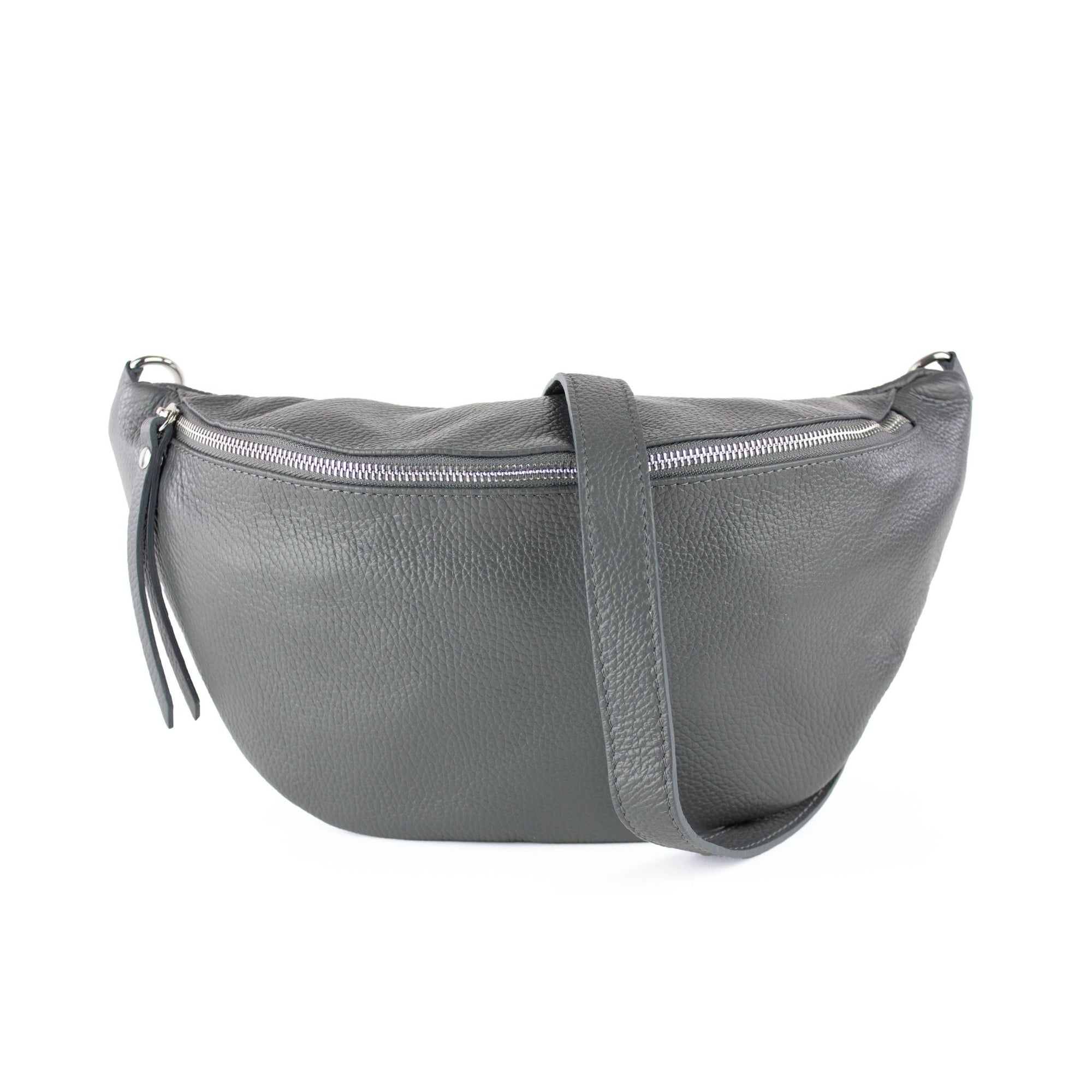 lepelou - leder - Bauchtasche - XL Bauchtasche LARA dunkelgrau - LPBLARDGRE