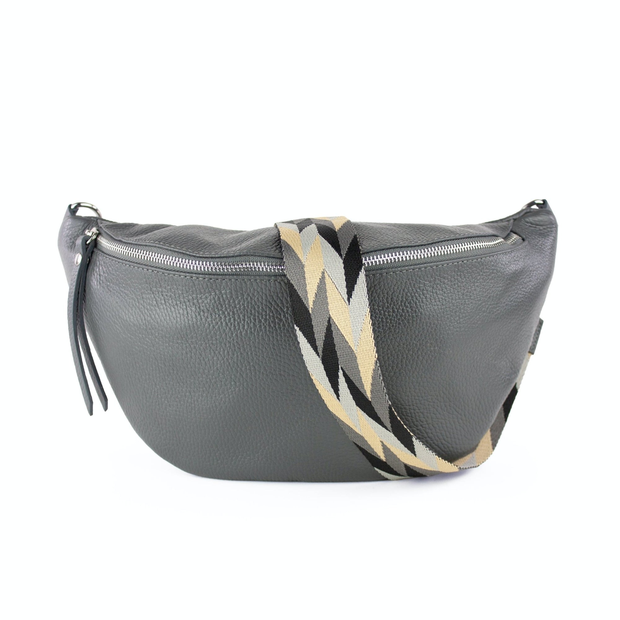 lepelou - leder - Bauchtasche - XL Bauchtasche LARA dunkelgrau - LPBLARDGRE3