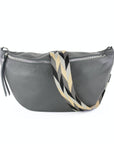 lepelou - leder - Bauchtasche - XL Bauchtasche LARA dunkelgrau - LPBLARDGRE3