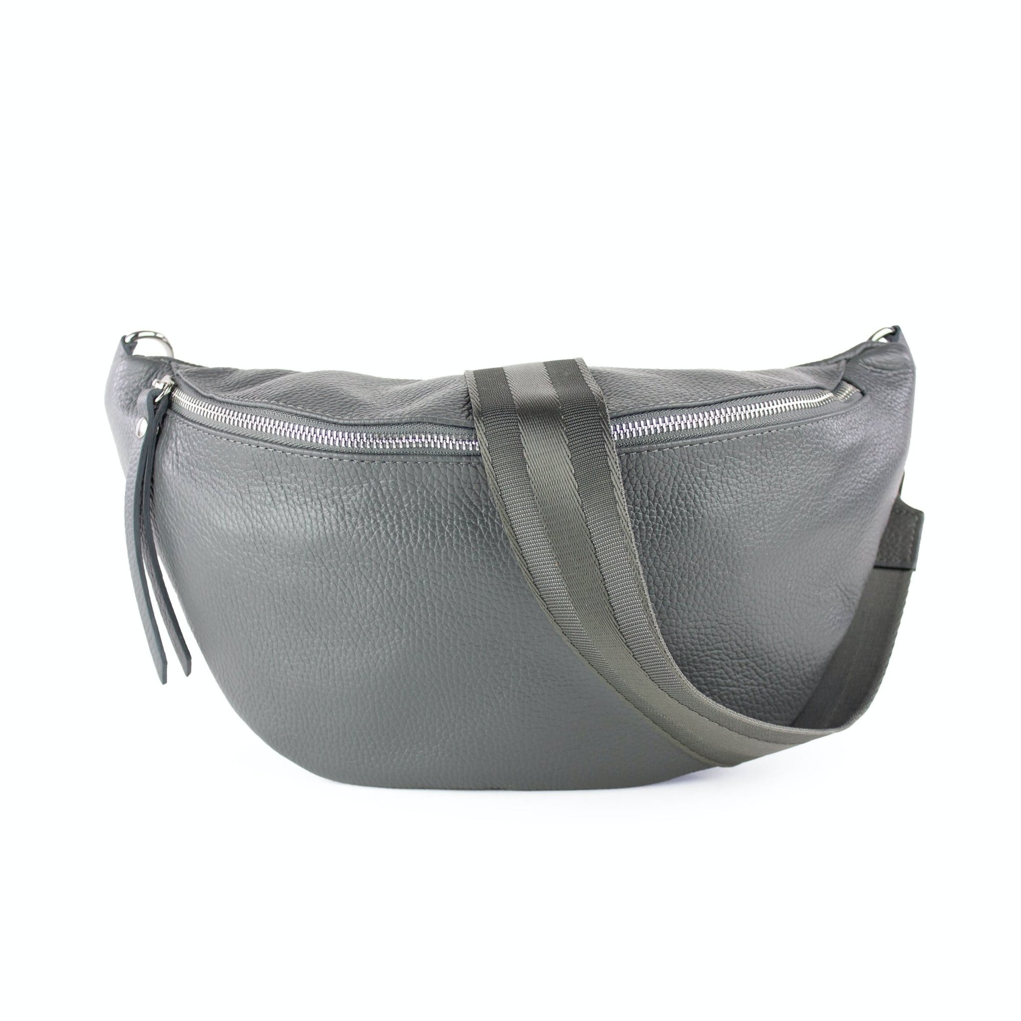 lepelou - leder - Bauchtasche - XL Bauchtasche LARA dunkelgrau - LPBLARDGRE5