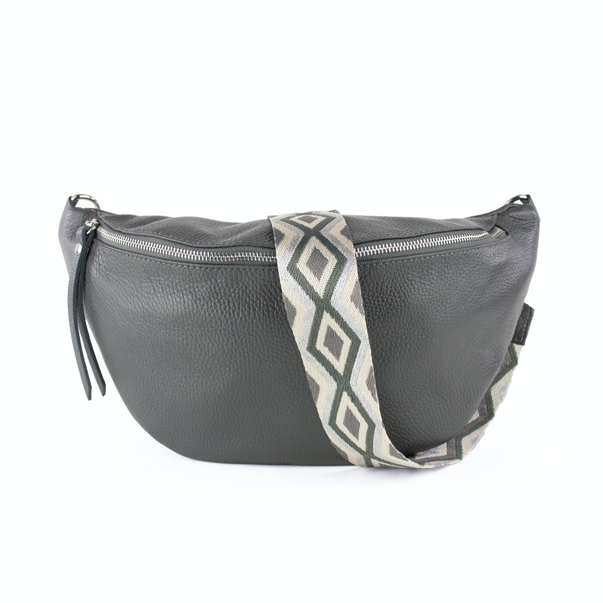 lepelou - leder - Bauchtasche - XL Bauchtasche LARA dunkelgrau - LPBLARDGRE6