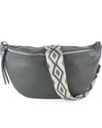 lepelou - leder - Bauchtasche - XL Bauchtasche LARA dunkelgrau - LPBLARDGRE6