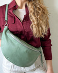 lepelou - leder - Bauchtasche - XL Bauchtasche LARA mint - LPBLARMINE