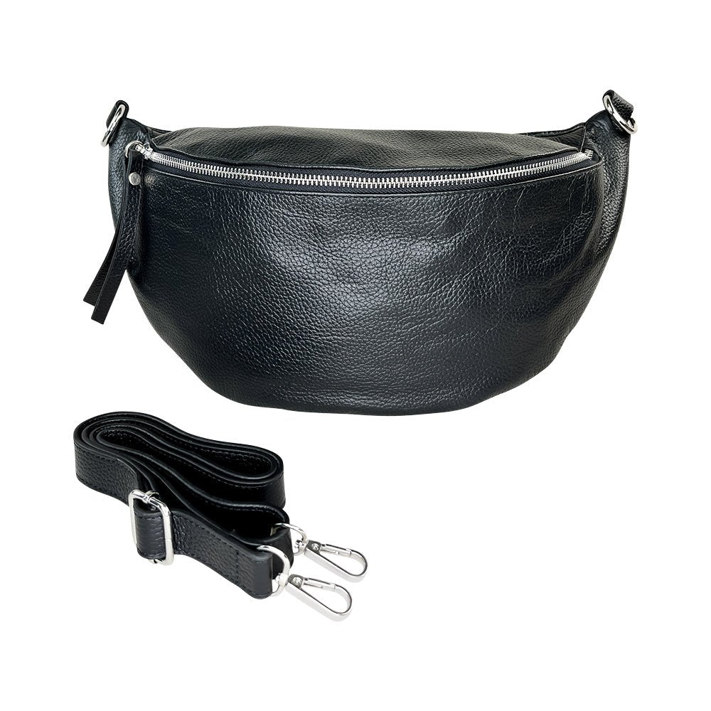 lepelou - leder - Bauchtasche - XL Bauchtasche LARA schwarz - LPBLARSCHE