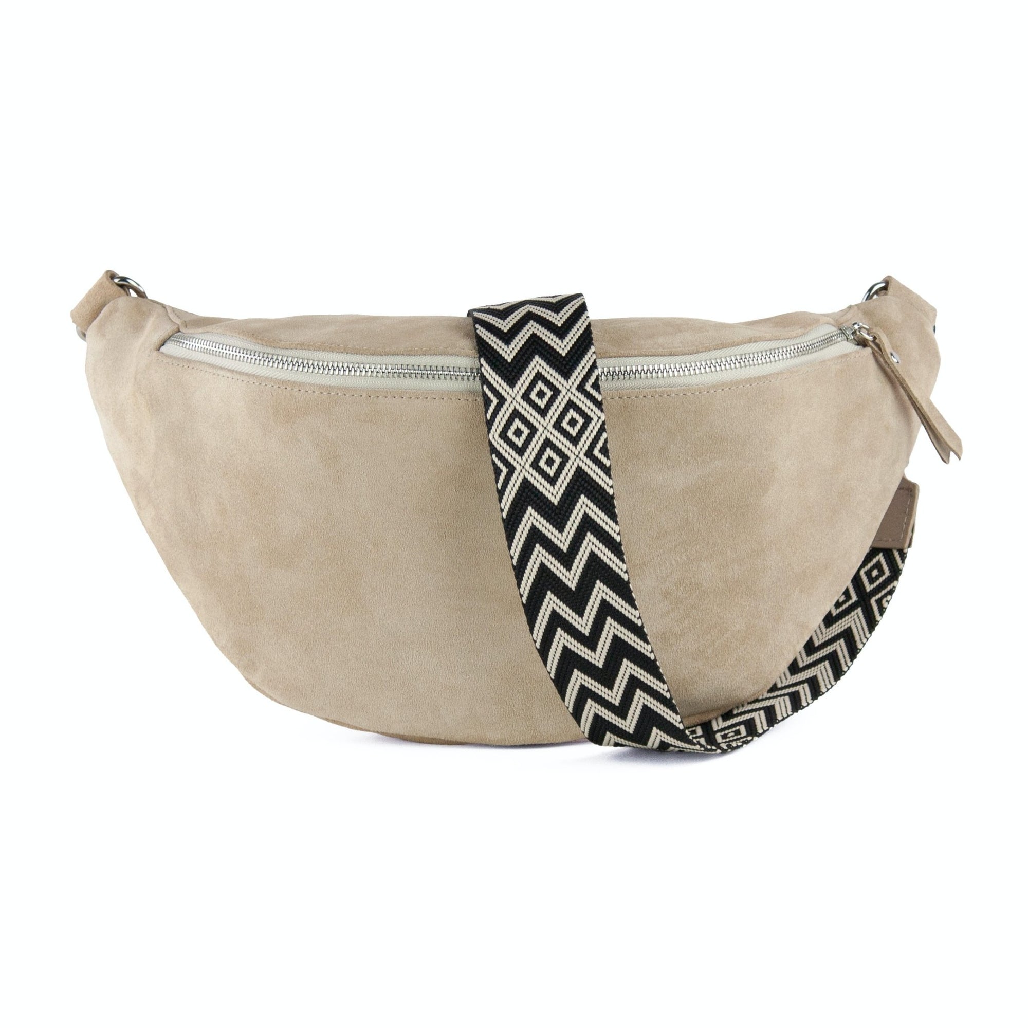 lepelou - leder - Bauchtasche - XL Wildleder Bauchtasche beige mit Wechselgurt - LPBVALBEIXL1