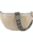 lepelou - leder - Bauchtasche - XL Wildleder Bauchtasche beige mit Wechselgurt - LPBVALBEIXL1