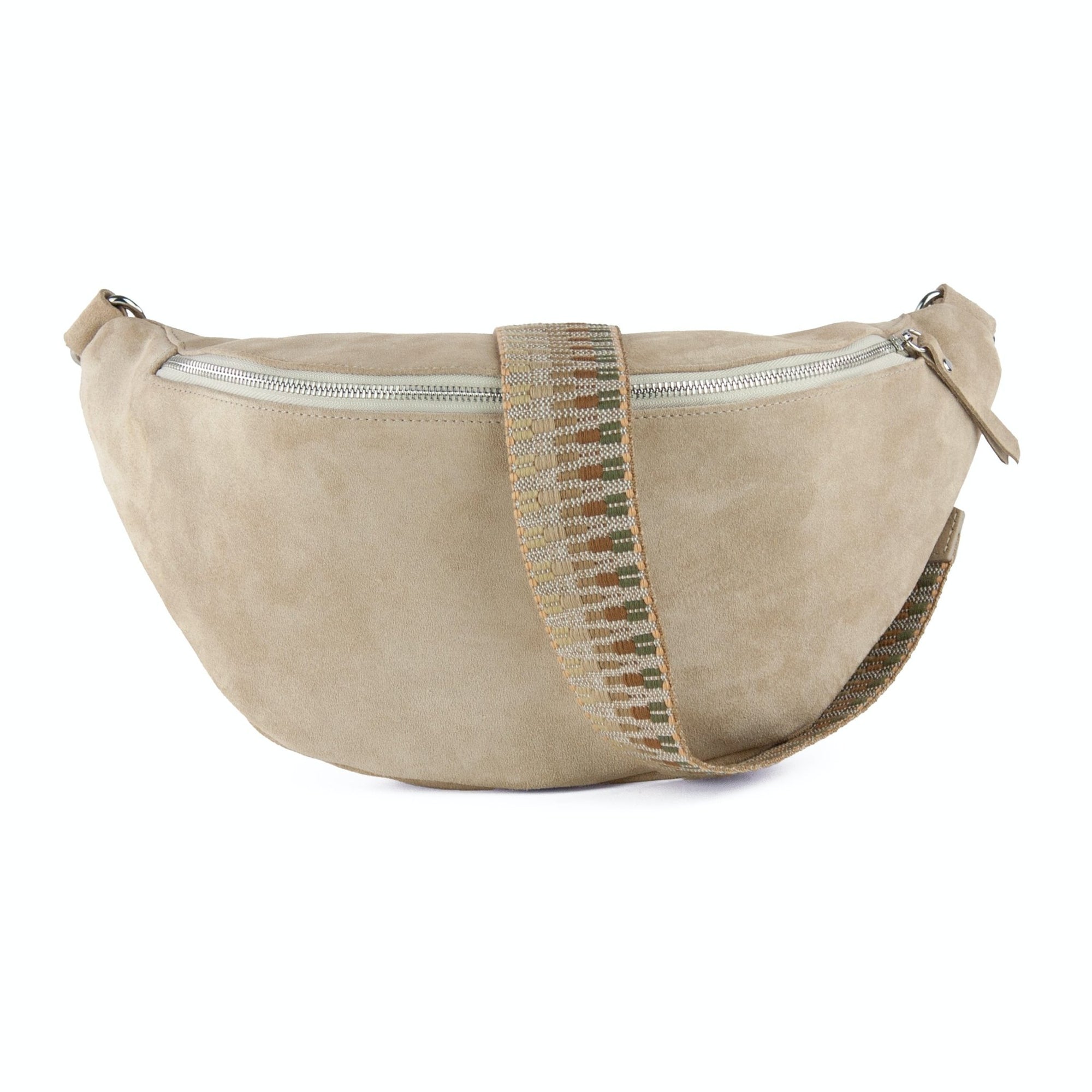 lepelou - leder - Bauchtasche - XL Wildleder Bauchtasche beige mit Wechselgurt - LPBVALBEIXL3