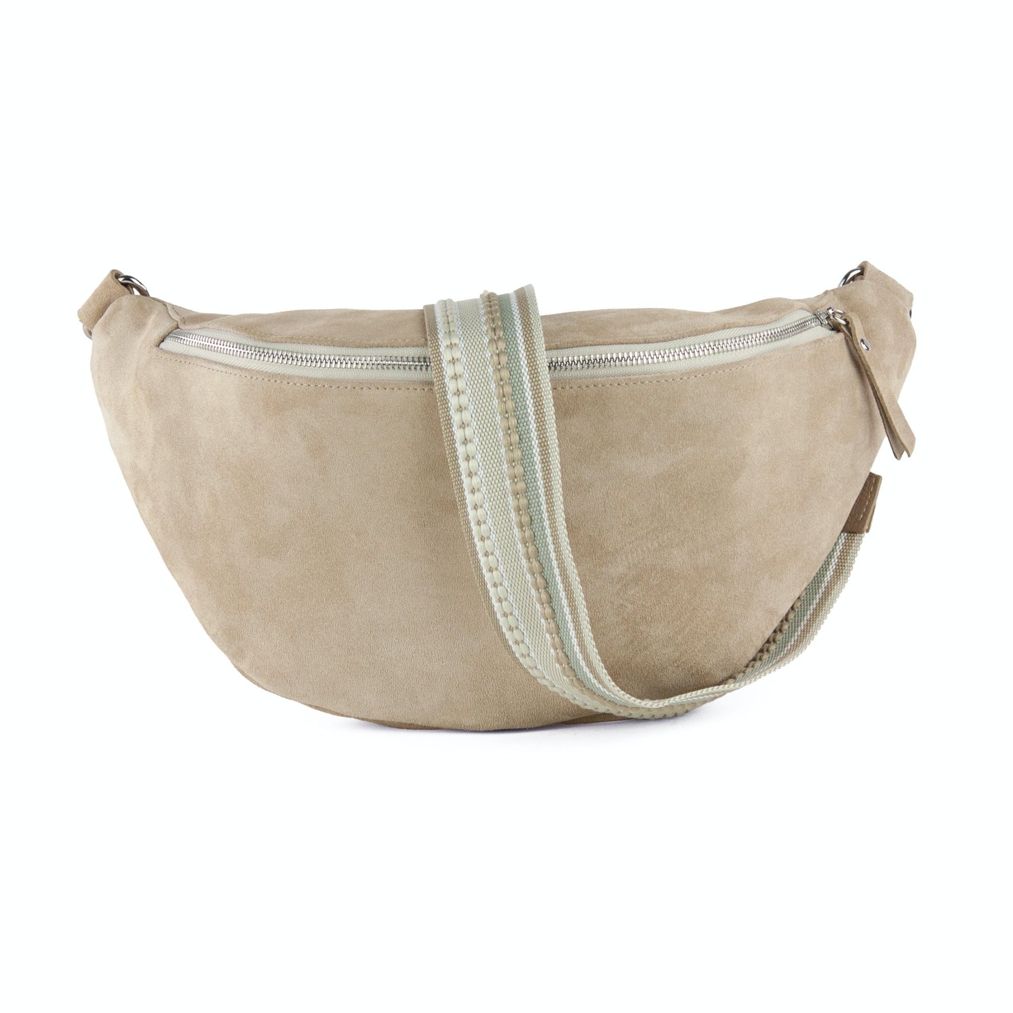 lepelou - leder - Bauchtasche - XL Wildleder Bauchtasche beige mit Wechselgurt - LPBVALBEIXL4