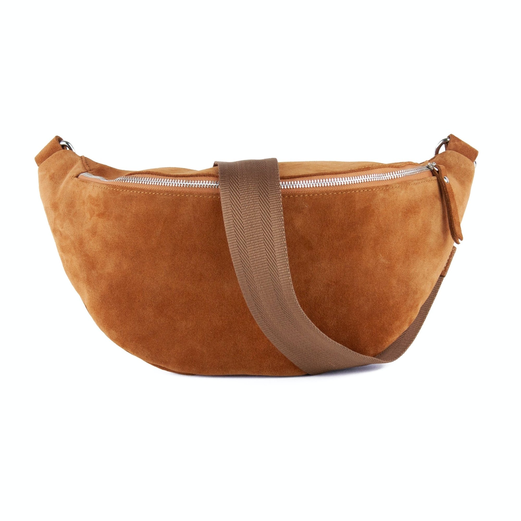 lepelou - leder - Bauchtasche - XL Wildleder Bauchtasche cognac mit Wechselgurt - LPBVALCOGXL6