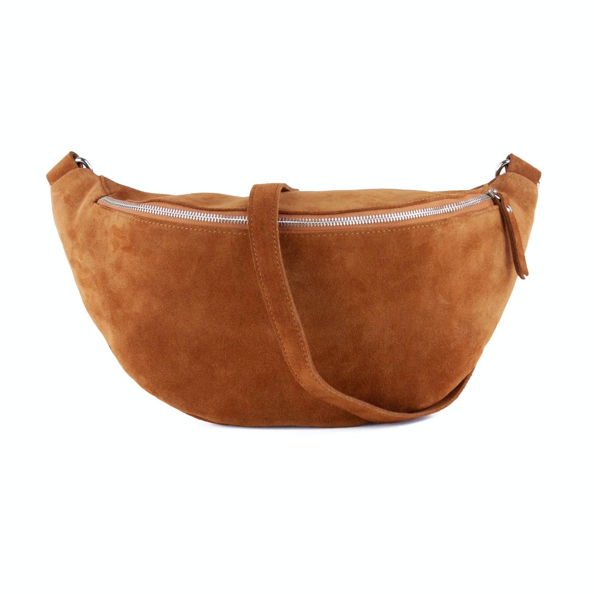 lepelou - leder - Bauchtasche - XL Wildleder Bauchtasche cognac mit Wechselgurt - LPBVALCOGXL7