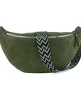 lepelou - leder - Bauchtasche - XL Wildleder Bauchtasche khaki mit Wechselgurt - LPBVALKHAXL2