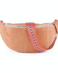 lepelou - leder - Bauchtasche - XL Wildleder Bauchtasche peach mit Wechselgurt - 