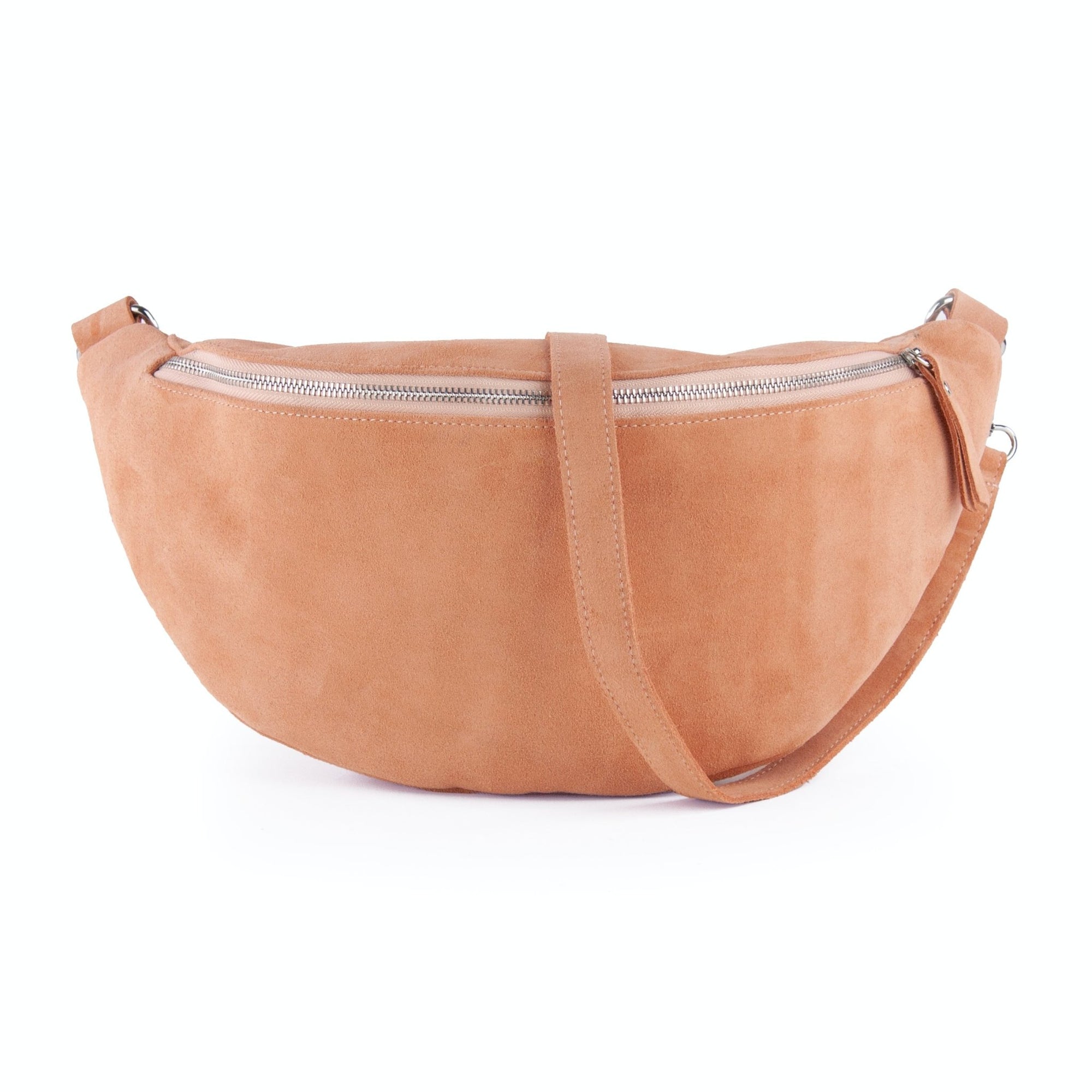 lepelou - leder - Bauchtasche - XL Wildleder Bauchtasche peach mit Wechselgurt - 