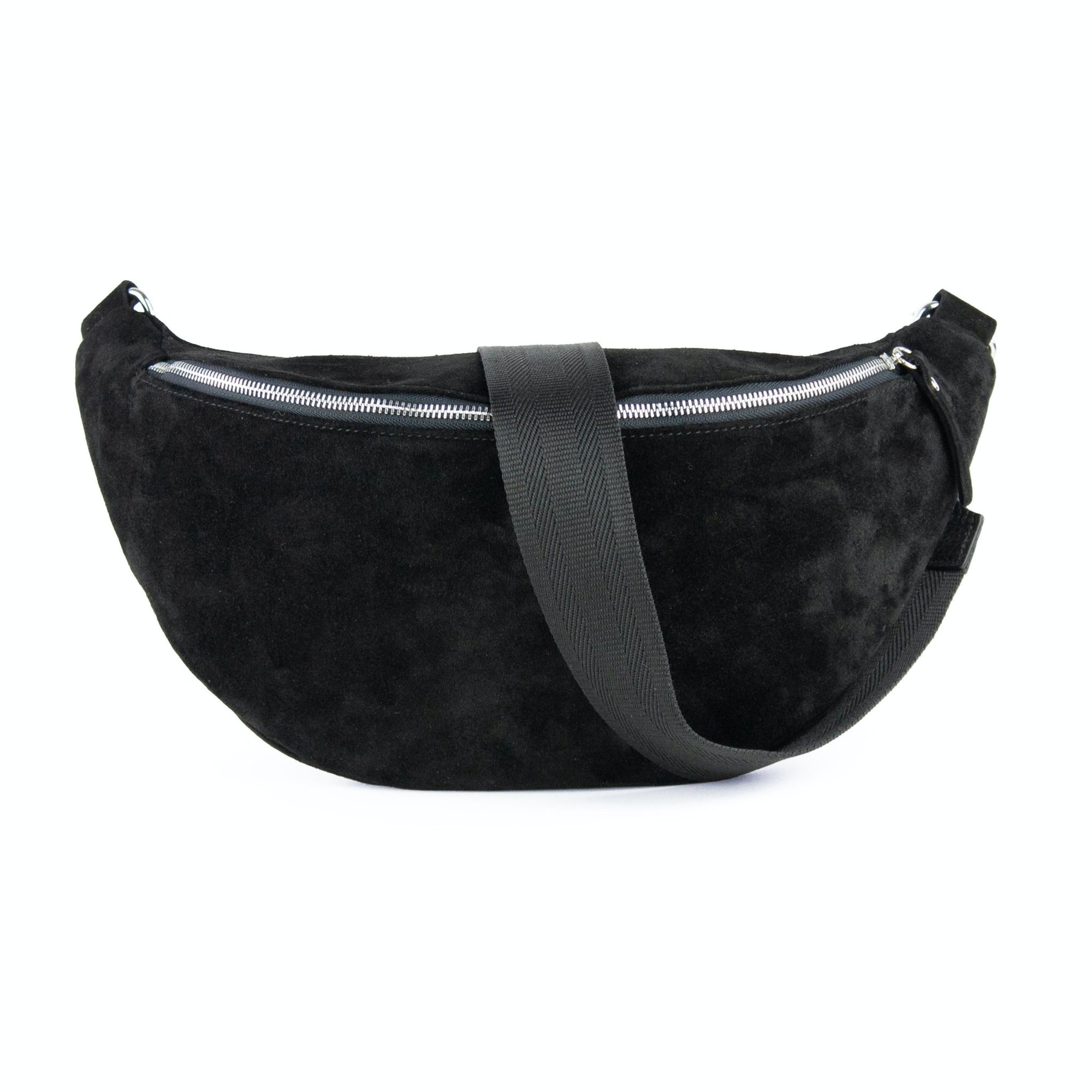 lepelou - leder - Bauchtasche - XL Wildleder Bauchtasche schwarz mit Wechselgurt - LPBVALSCHXL6