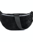 lepelou - leder - Bauchtasche - XL Wildleder Bauchtasche schwarz mit Wechselgurt - LPBVALSCHXL6