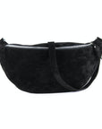 lepelou - leder - Bauchtasche - XL Wildleder Bauchtasche schwarz mit Wechselgurt - LPBVALSCHXL9