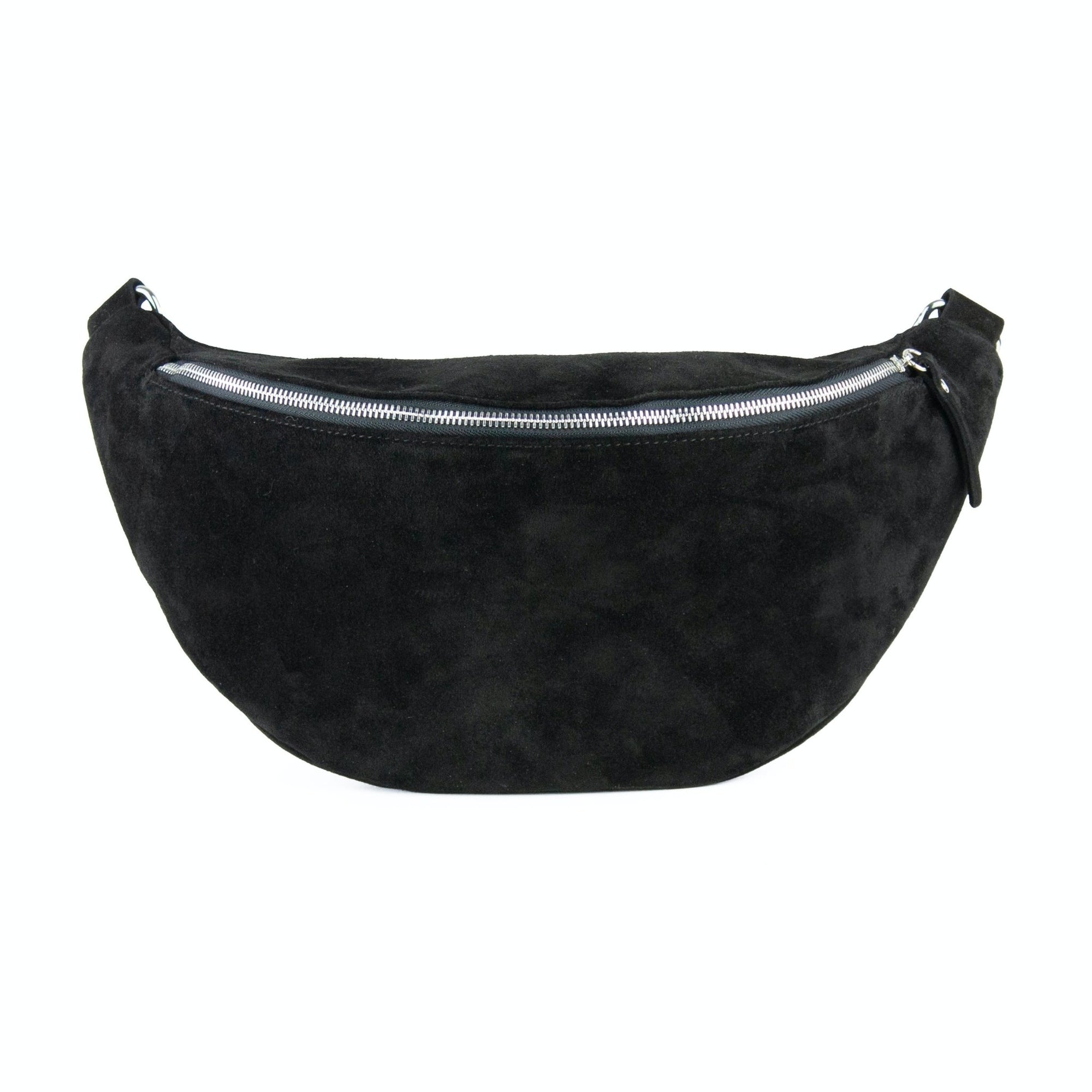 lepelou - leder - Bauchtasche - XL Wildleder Bauchtasche schwarz mit Wechselgurt - LPBVALSCHXL9