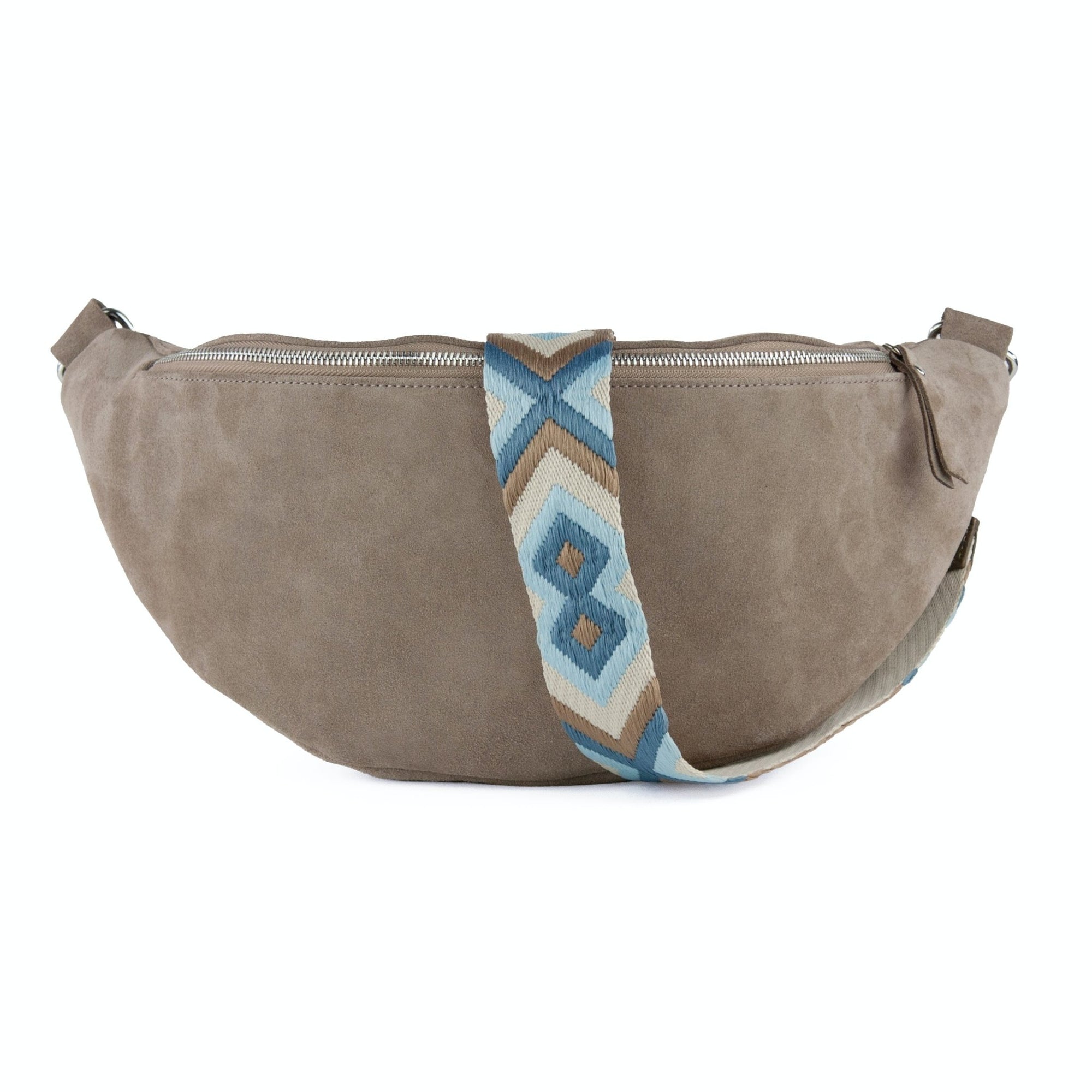 lepelou - leder - Bauchtasche - XL Wildleder Bauchtasche taupe mit Wechselgurt - LPBVALTAUXL1