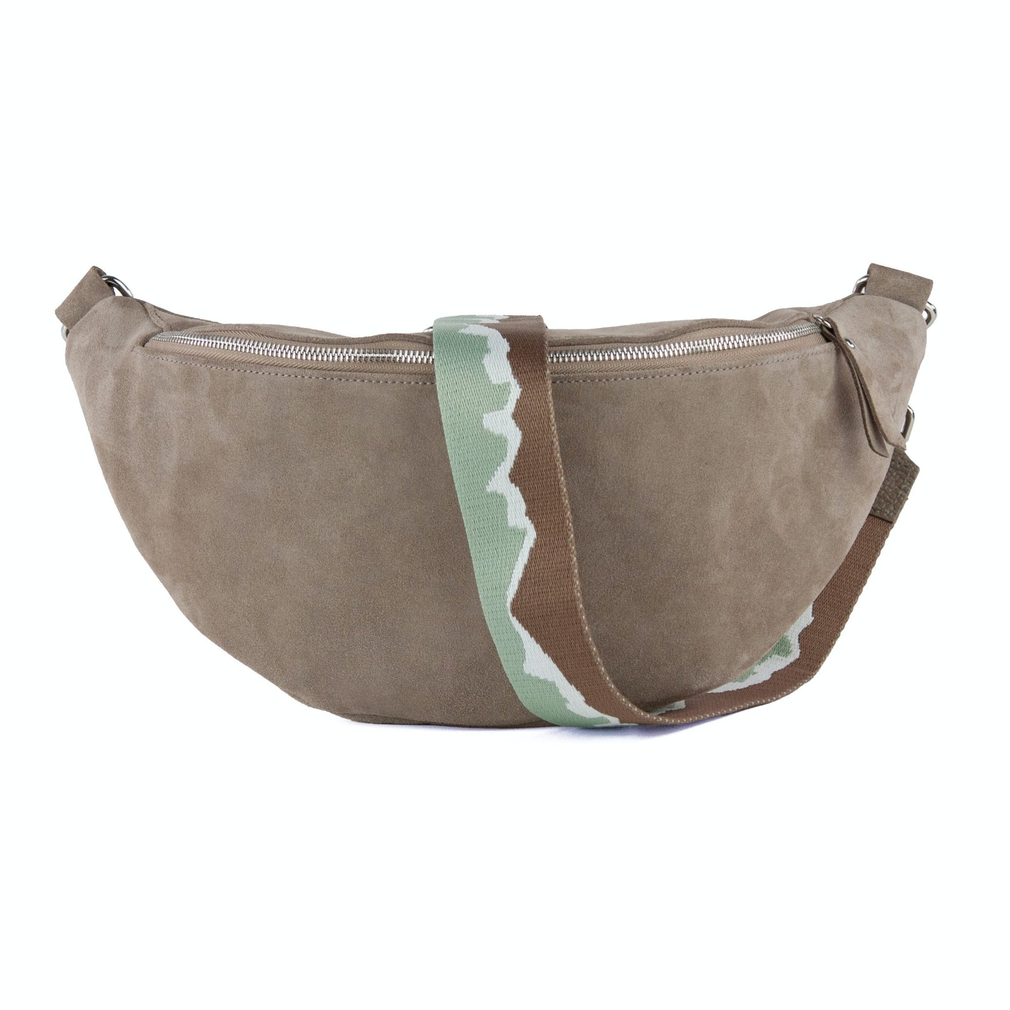 lepelou - leder - Bauchtasche - XL Wildleder Bauchtasche taupe mit Wechselgurt - LPBVALTAUXL2