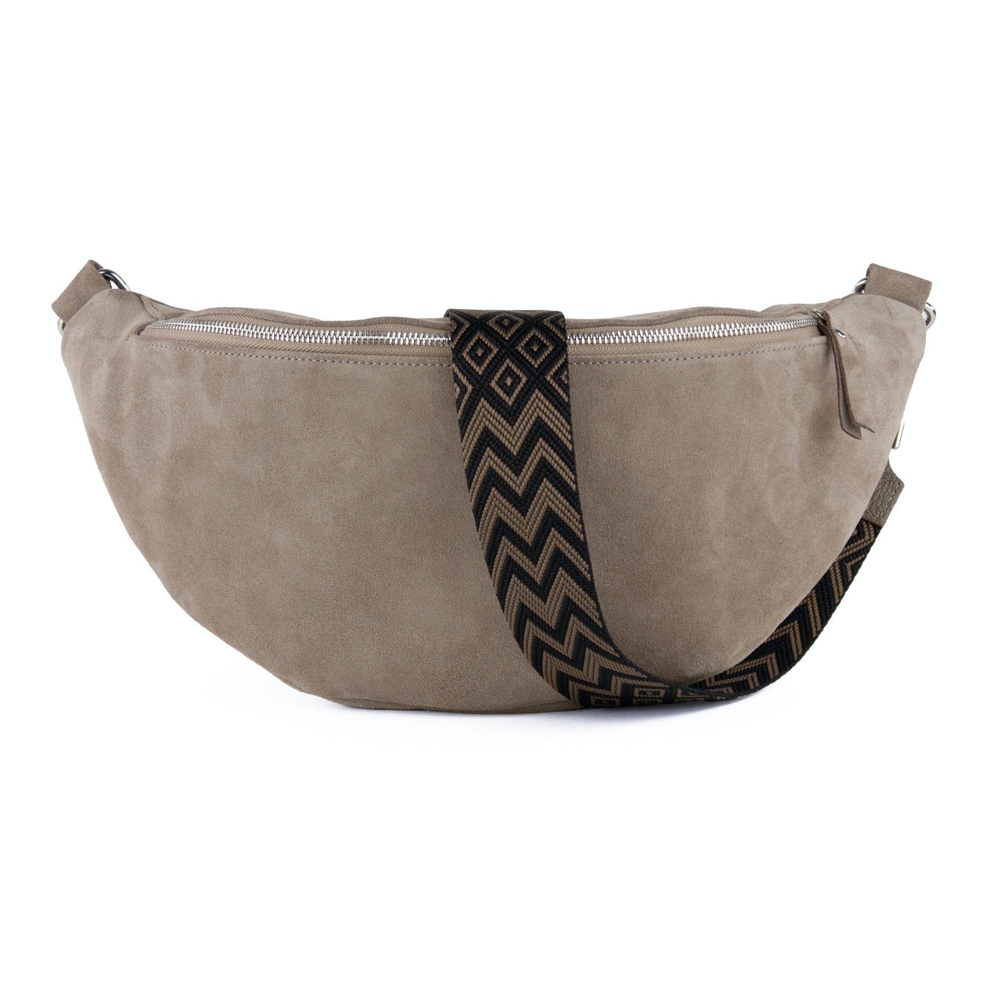 lepelou - leder - Bauchtasche - XL Wildleder Bauchtasche taupe mit Wechselgurt - LPBVALTAUXL4