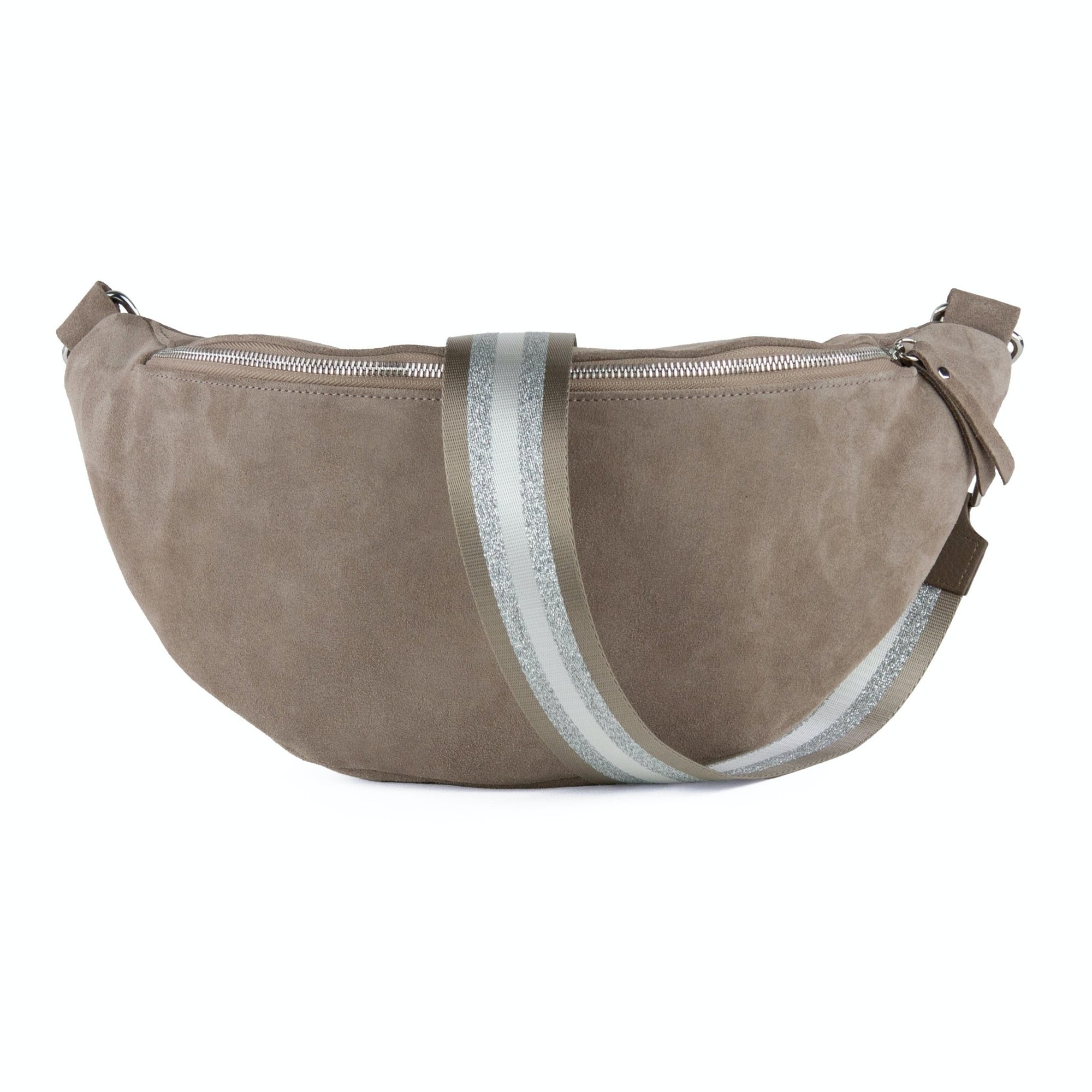 lepelou - leder - Bauchtasche - XL Wildleder Bauchtasche taupe mit Wechselgurt - LPBVALTAUXL5