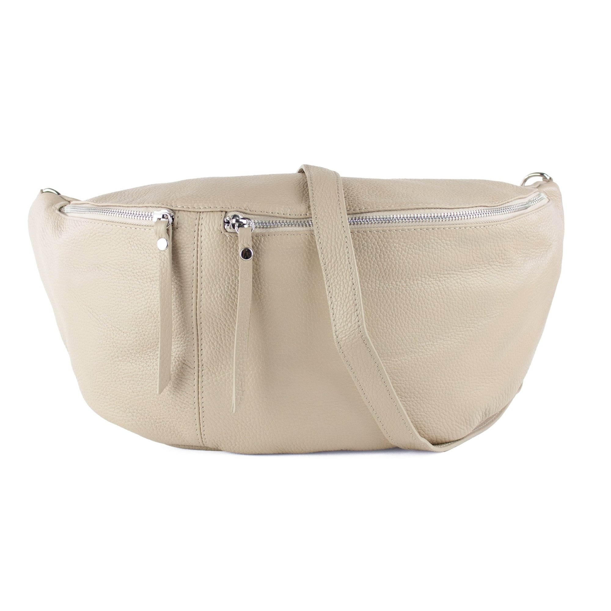 lepelou - leder - Bauchtasche - XXL Bauchtasche CLARA beige - LPBCLABEIE