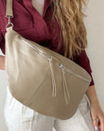 lepelou - leder - Bauchtasche - XXL Bauchtasche CLARA beige - LPBCLABEIE