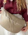 lepelou - leder - Bauchtasche - XXL Bauchtasche CLARA beige - LPBCLABEIE1