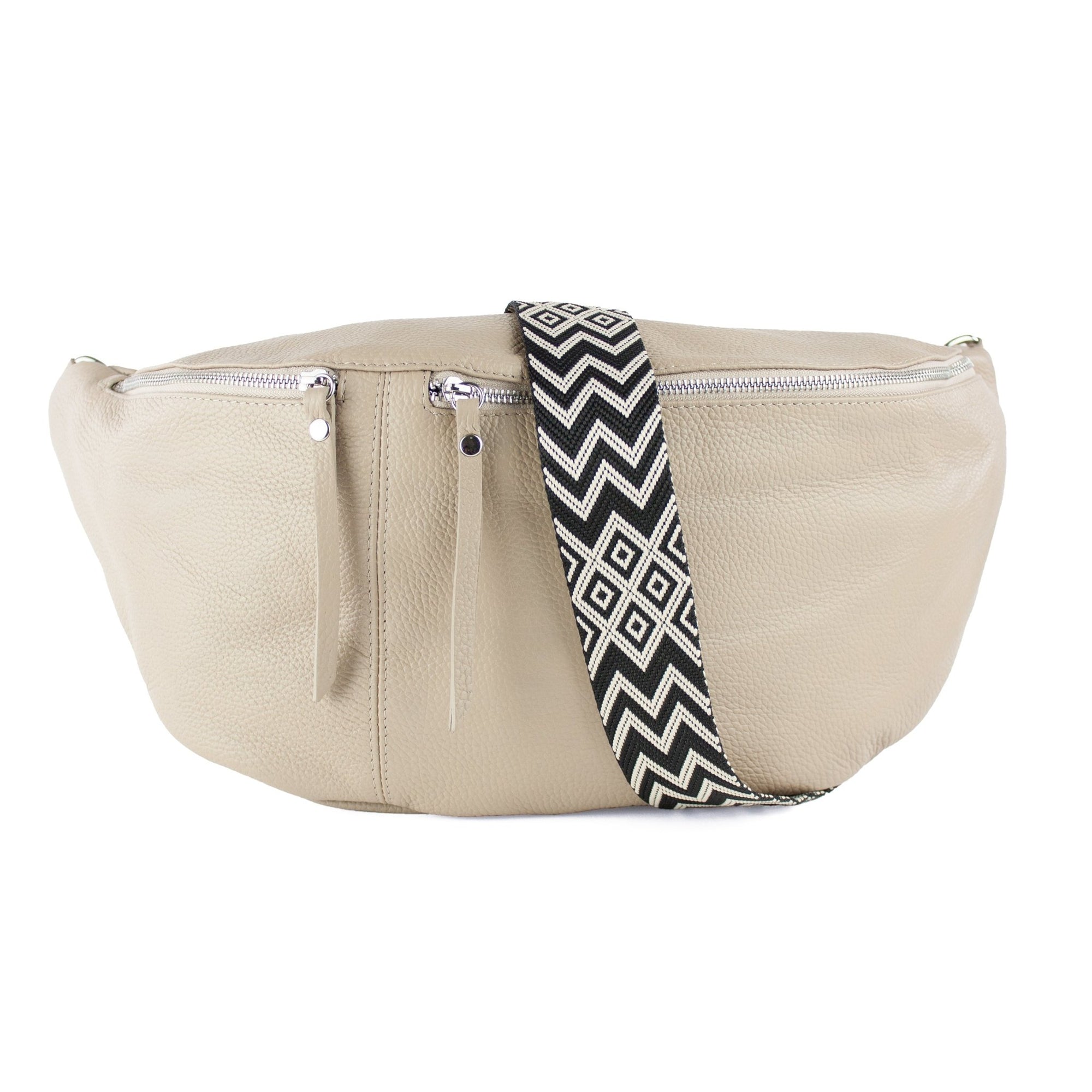 lepelou - leder - Bauchtasche - XXL Bauchtasche CLARA beige - LPBCLABEIE1