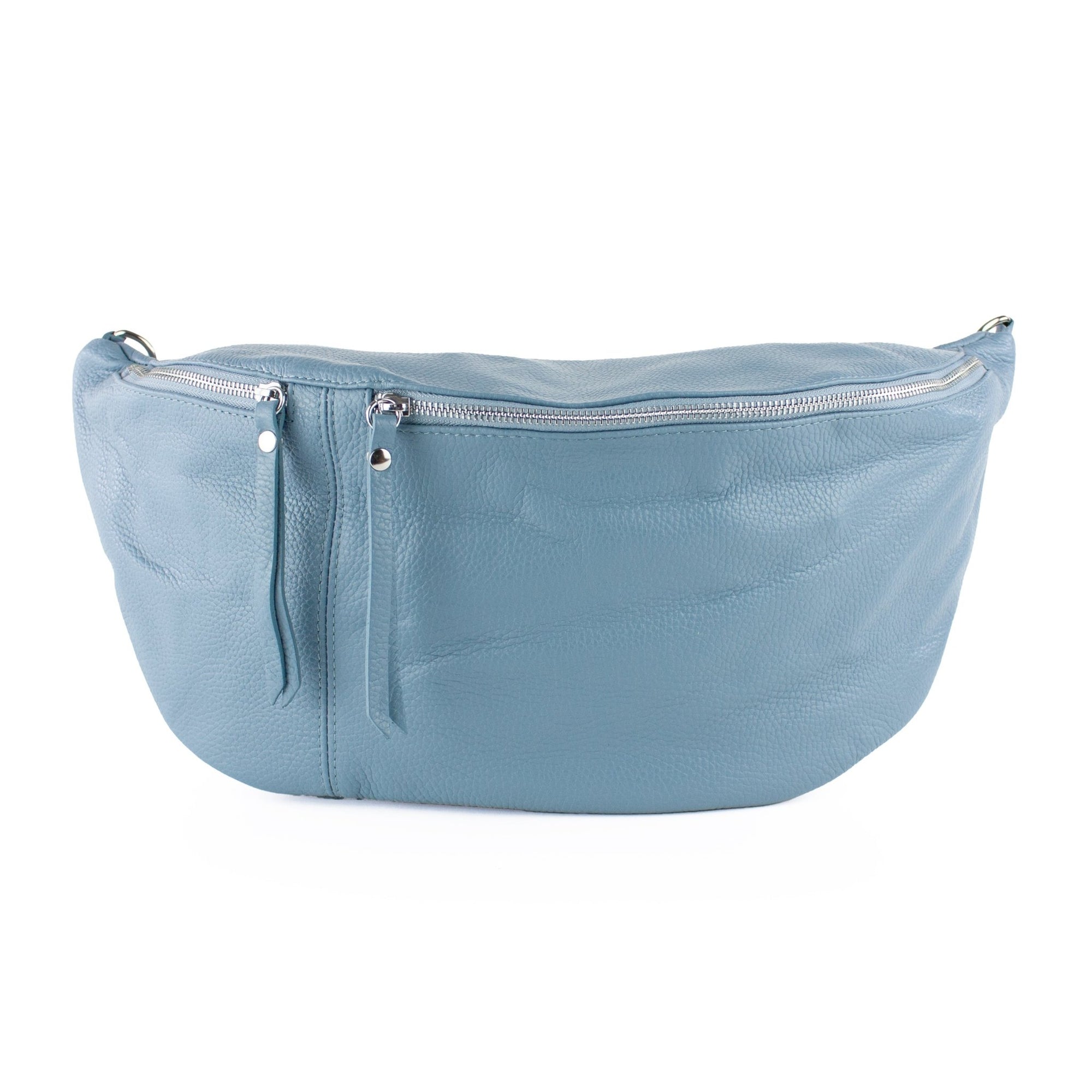 lepelou - leder - Bauchtasche - XXL Bauchtasche CLARA blau - LPBCLABLAE