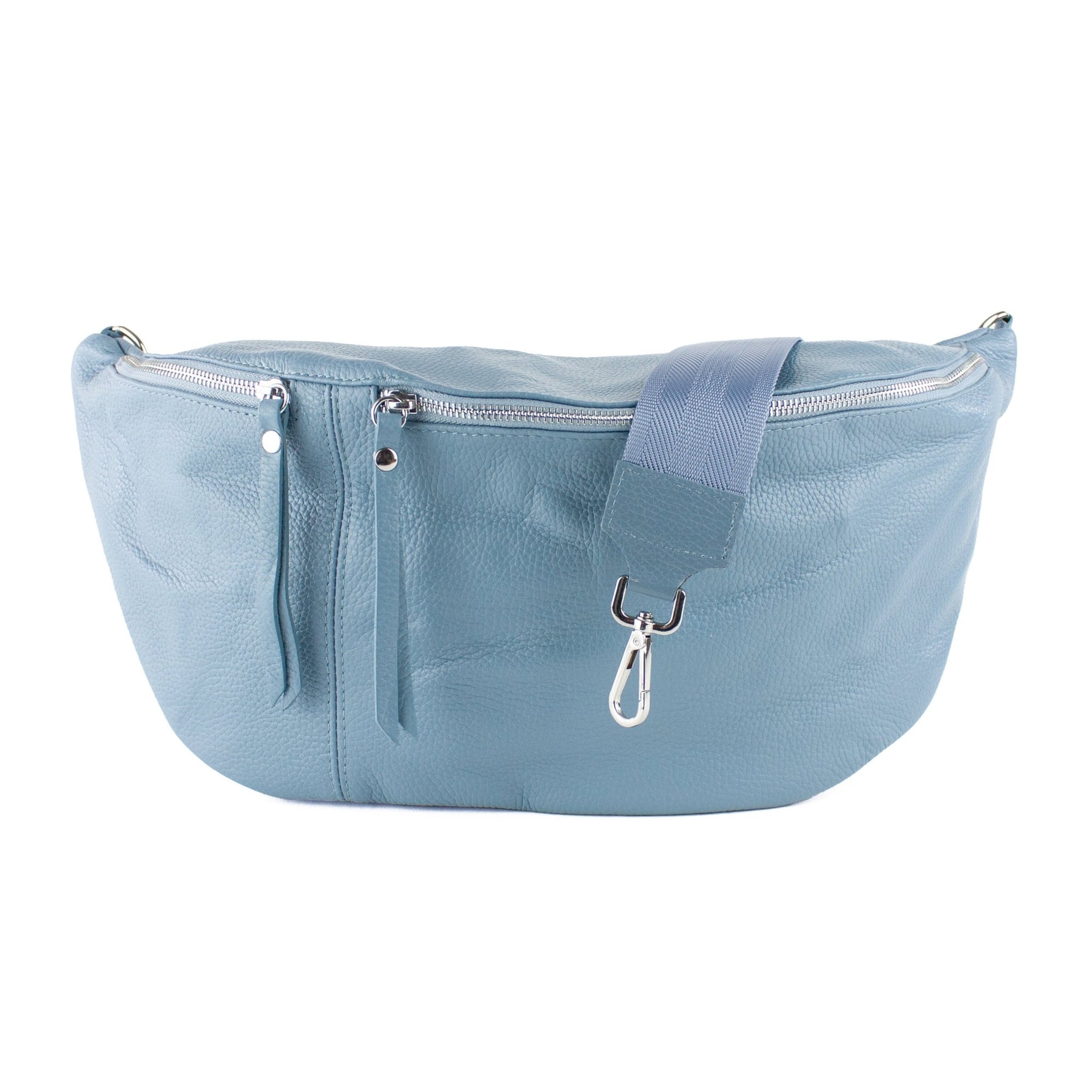 lepelou - leder - Bauchtasche - XXL Bauchtasche CLARA blau - LPBCLABLAE2